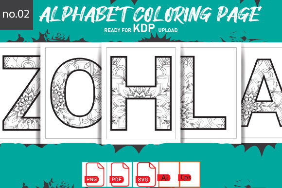 Alphabet Coloring Upper Mom SVG Bundle2: Graphics & Coloring Pages Amp