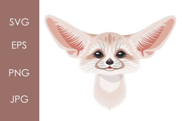Cartoon Funny Fennec Face Graphics and Illustrations Review