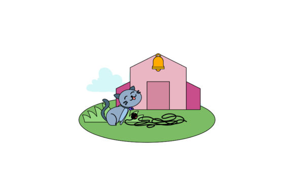 Cat Icon Cute Play the Rope Funny for Graphics and Icons