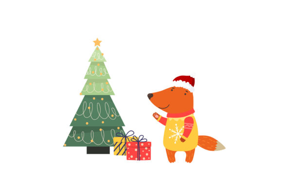 Cute Animals Winter Season Funny Design for Graphics and Illustrations