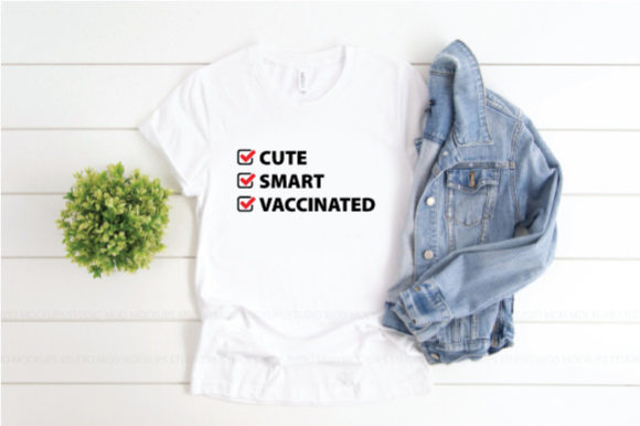 CUTE SMART VACCINATED Funny Pro Science Graphics & Print Templates