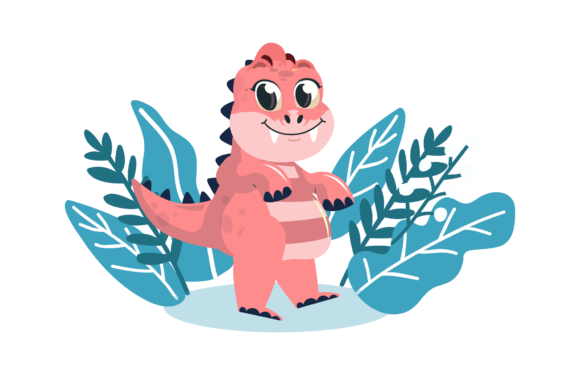 Dinosaur Cute Pink Tirex Funny Graphics and Illustrations