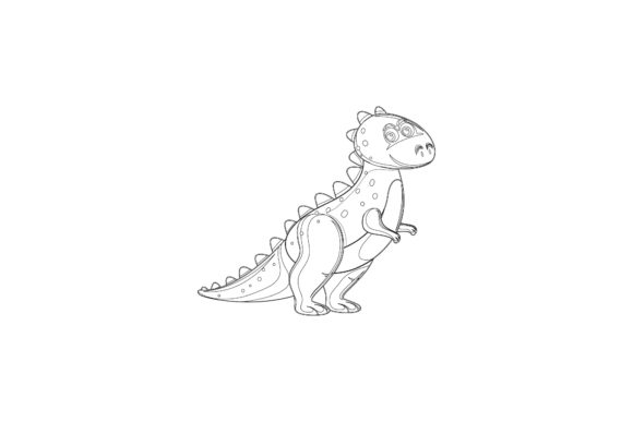 Dinosaur Funny Monster Outline: Graphics and Icons for Playful Branding
