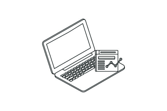 Flat Illustration Laptop Data Funny: A Graphics Review for Local Brands