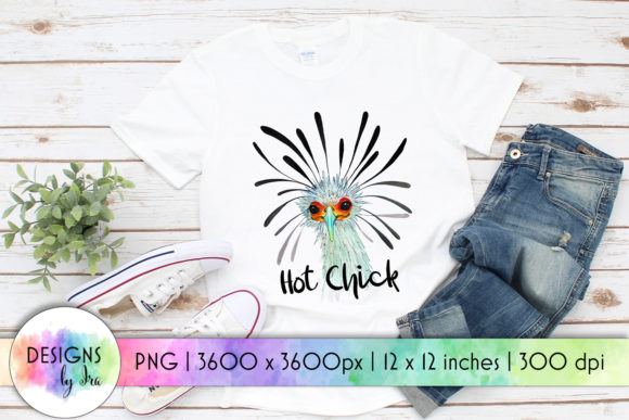 Hot Chick Secretary Bird Funny Bird Graphics for T-Shirt Designs