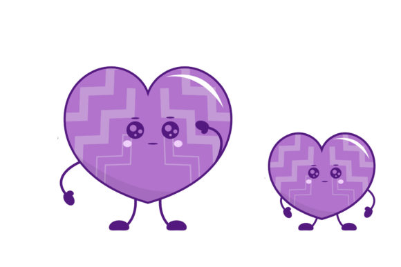 Kawaii Heart Funny Character Graphics for Modern Illustrations