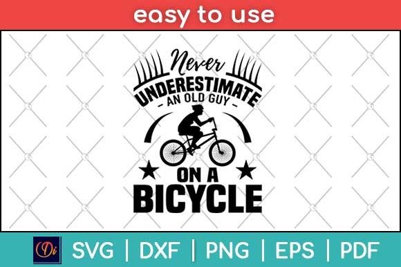 Old Guy on a Bicycle Funny Cyclist Bike Graphics and Print Templates