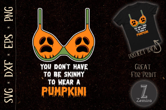 Pumpkini Funny Halloween Design Graphics for T-Shirt Designs
