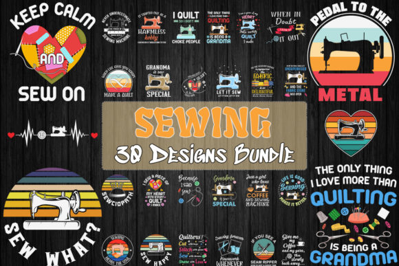 Sewing Bundle SVG 30 Designs for Graphics and T-Shirt Designs